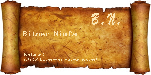 Bitner Nimfa névjegykártya